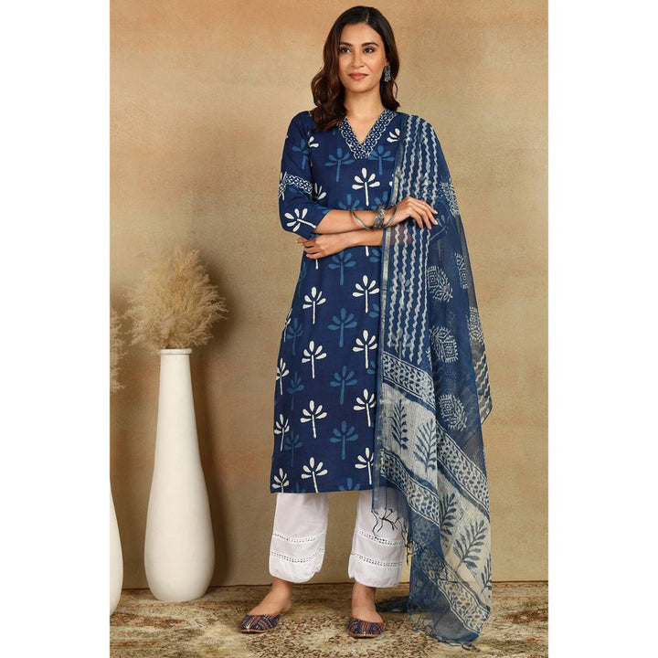 TAHILIYA Indigo Blue Straight Kurta