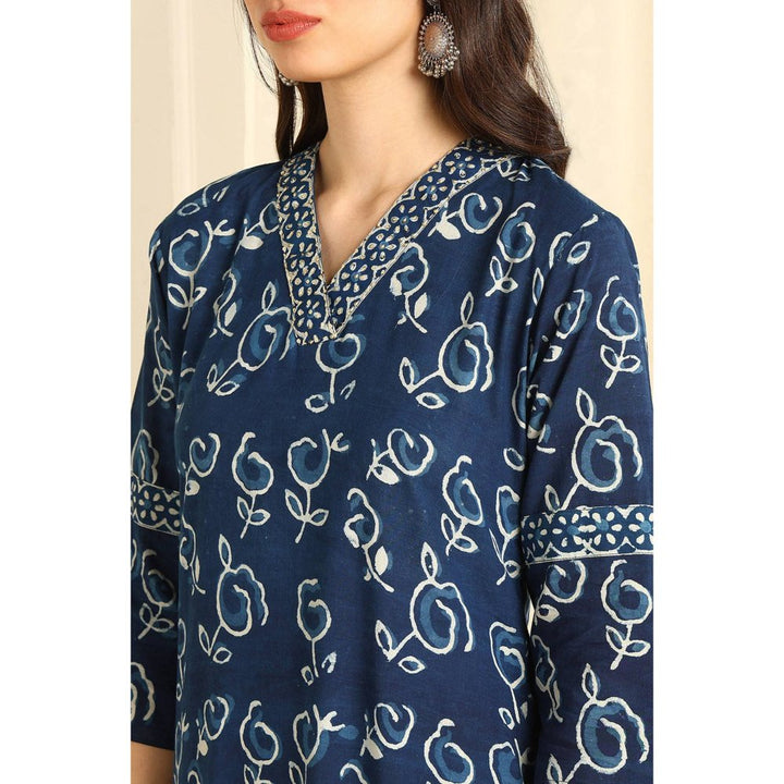 TAHILIYA Indigo Blue Straight Kurta