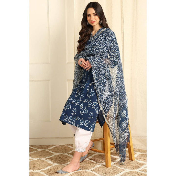 TAHILIYA Indigo Blue Straight Kurta