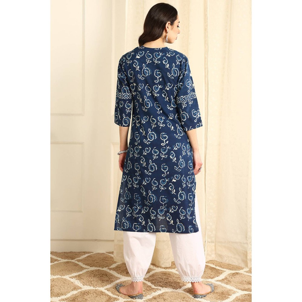 TAHILIYA Indigo Blue Straight Kurta