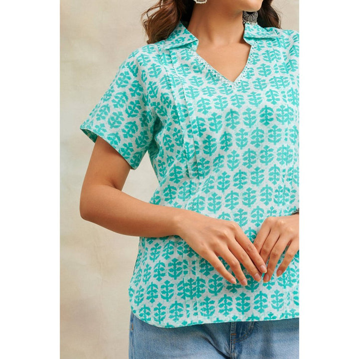 TAHILIYA Green Printed Cotton Tunic