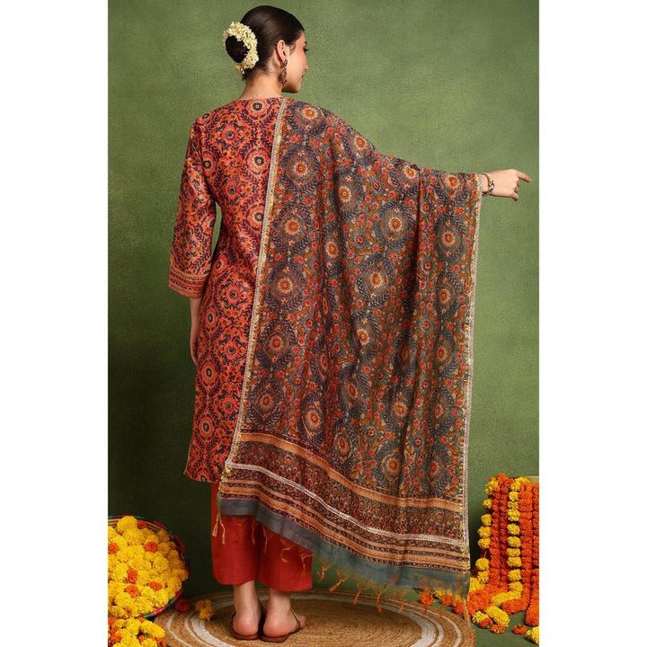 TAHILIYA Powder Blue Chanderi Silk Dupatta