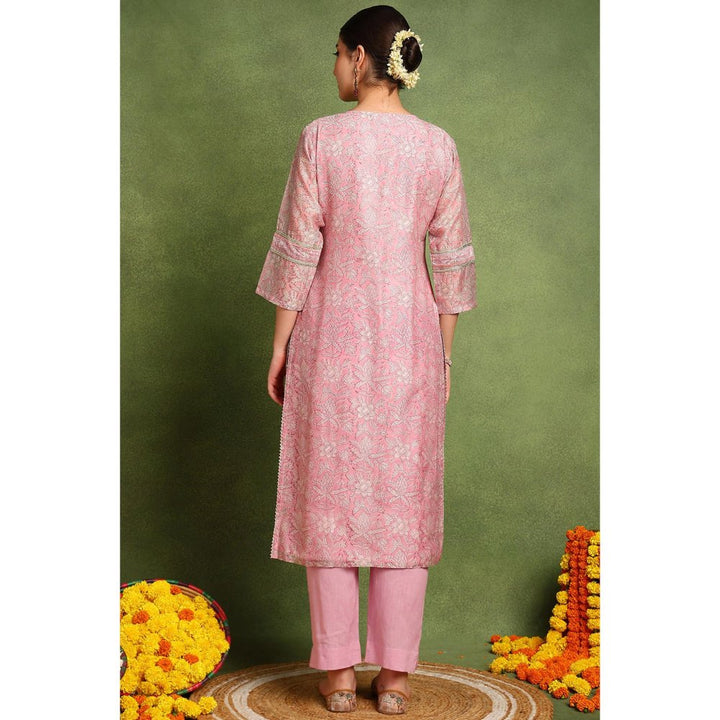 TAHILIYA Pink Chanderi Silk Kurta