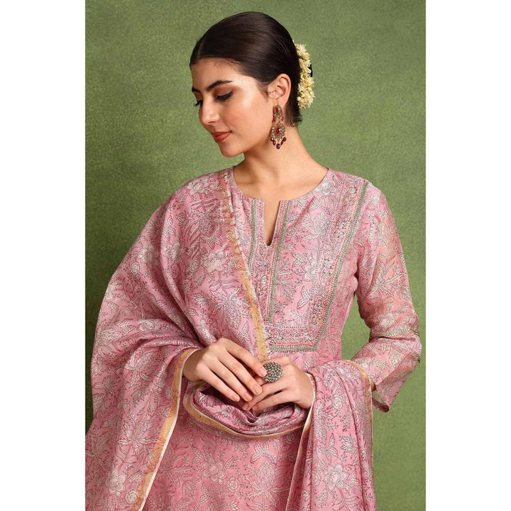 TAHILIYA Pink Chanderi Silk Kurta