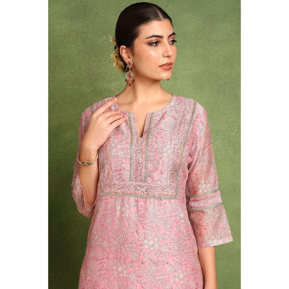 TAHILIYA Pink Chanderi Silk Kurta