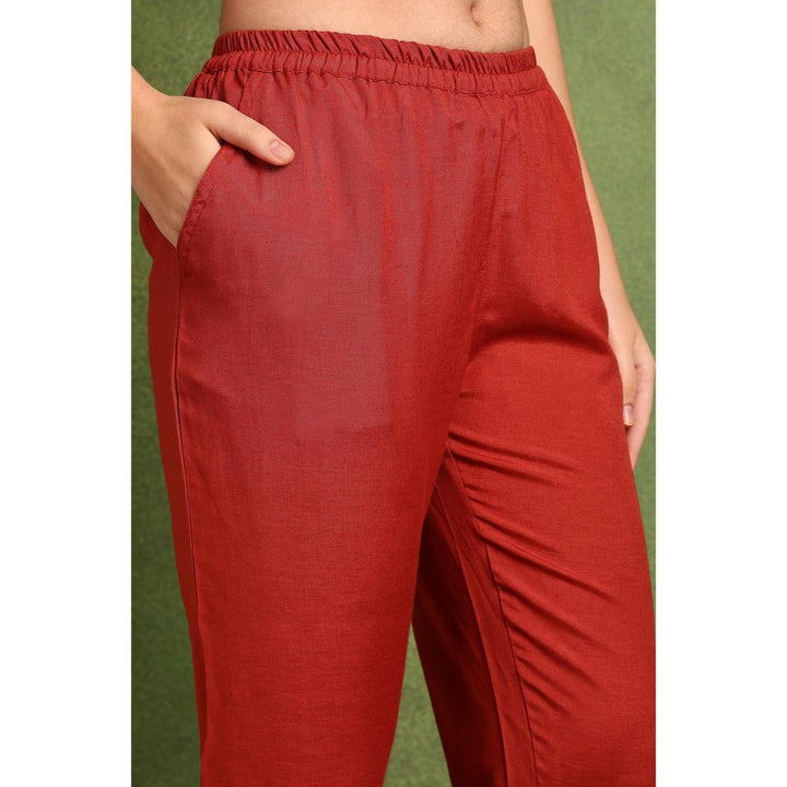 TAHILIYA Rust Cotton Silk Farsi Pants