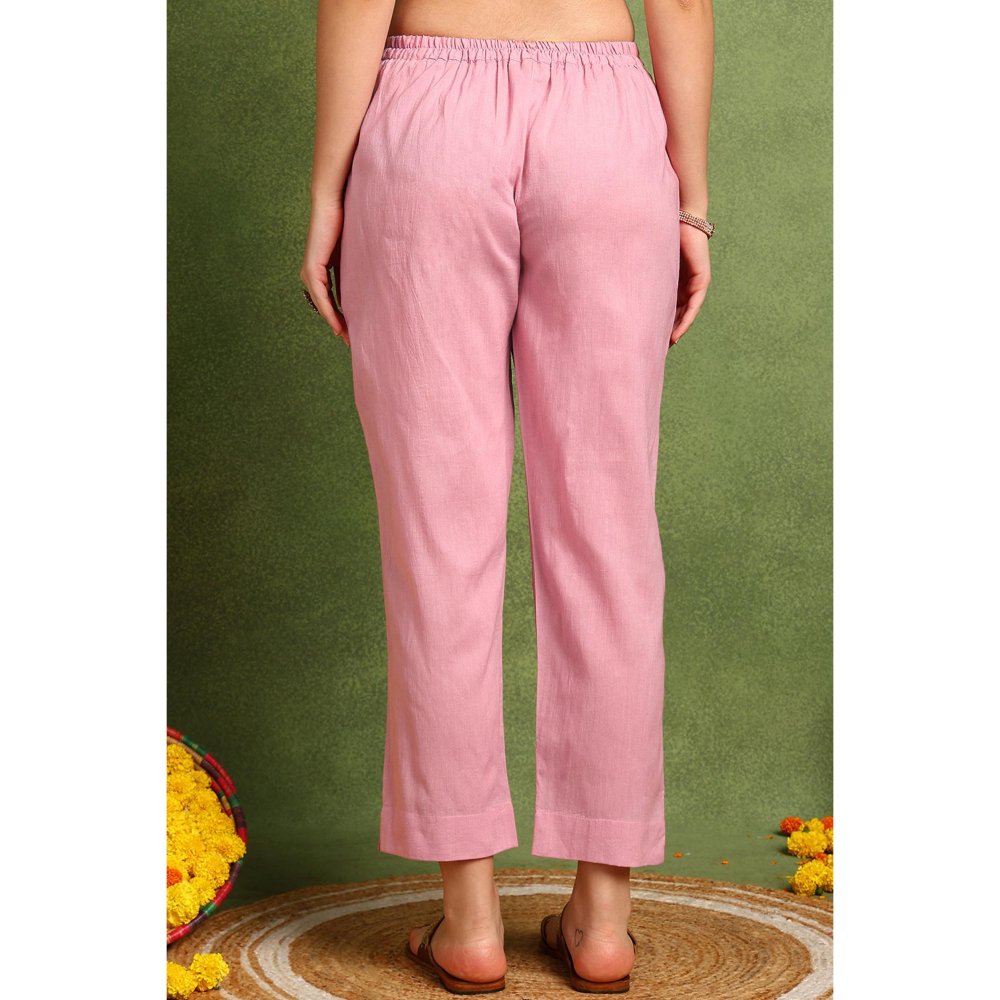 TAHILIYA Pink Cotton Silk Farsi Pants