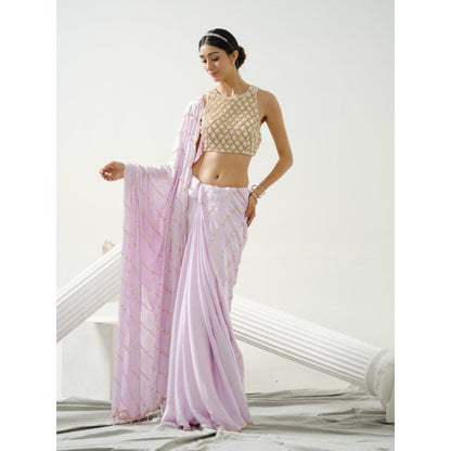Tamaraa by Tahani Caprice Lavender Sequin Saree with Stitched Blouse