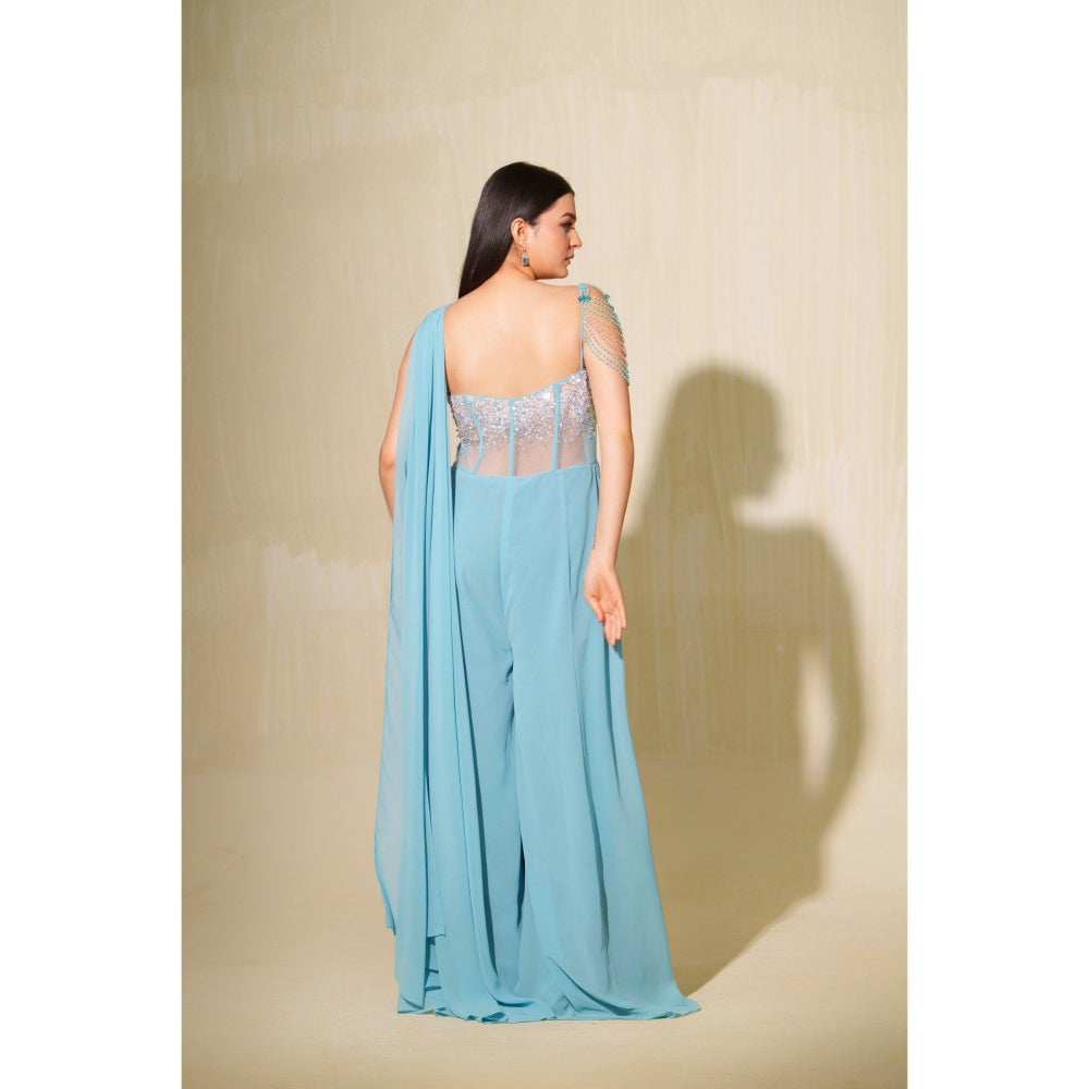 Tamaraa by Tahani Blue Neelam Jumpsuits