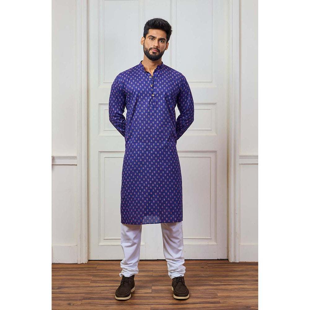 Tanoti Men's Purple Floral Kurta with Pant (Set of 2) – Nykaa Fashion