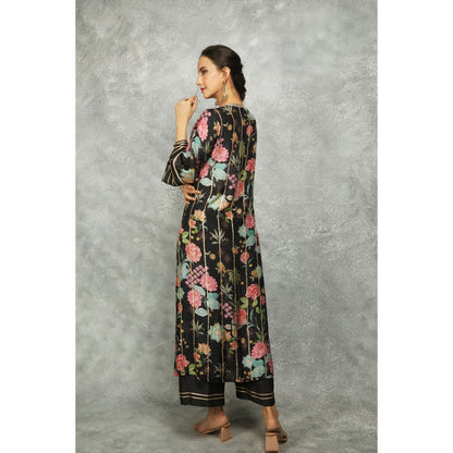 Tanu Malhotra Black Printed Kurta with Pant and Dupatta (Set of 3)