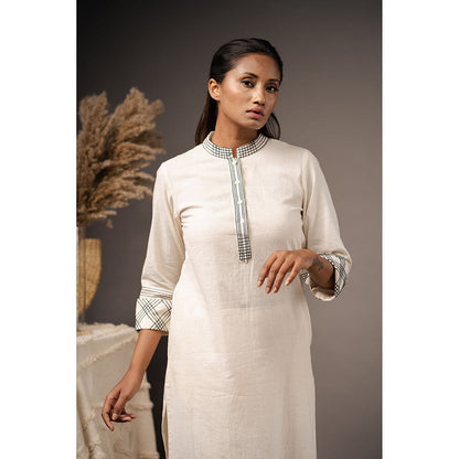 Taraasi The Prism Ivory Organic Cotton Kurta and Pant (Set of 2)