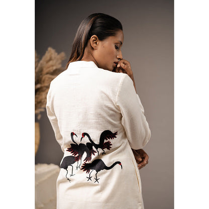 Taraasi Guftgoo Ivory Organic Cotton Kurta and Pant (Set of 2)