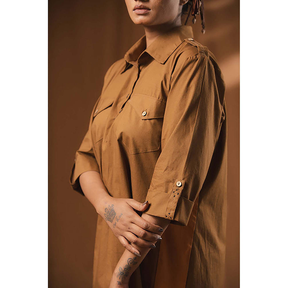 Taraasi Kabaddi' Cotton Shirt Dress
