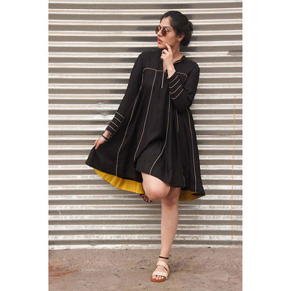 Taraasi Jessica Black' Cotton Mulmul Dress