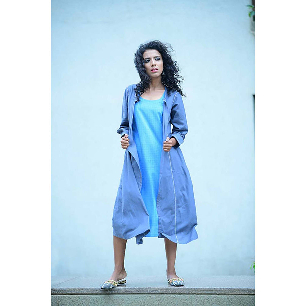Taraasi Wrap Me Reverse' Handloom Cotton Dress With Overlay