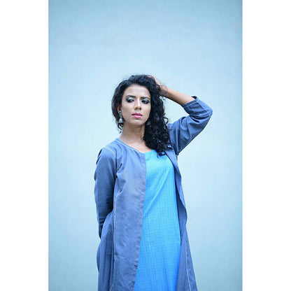 Taraasi Wrap Me Reverse' Handloom Cotton Dress With Overlay