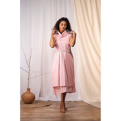 Taraasi Serendipity' Hazelnut Mulmul Cotton Dress