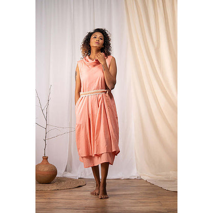 Taraasi Serendipity' Rusty Rose Mulmul Cotton Dress