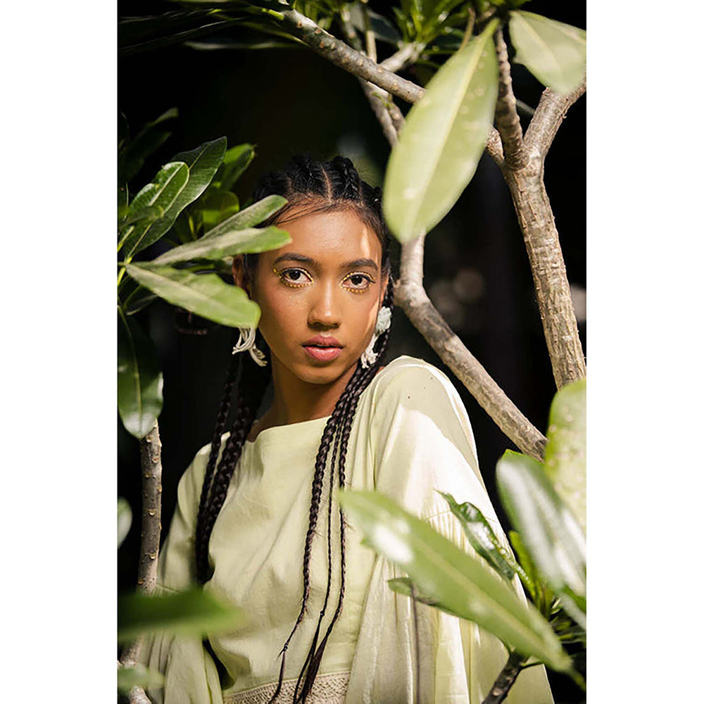 Taraasi Happy Go Lucky' Lime Green Mulmul Cotton Dress