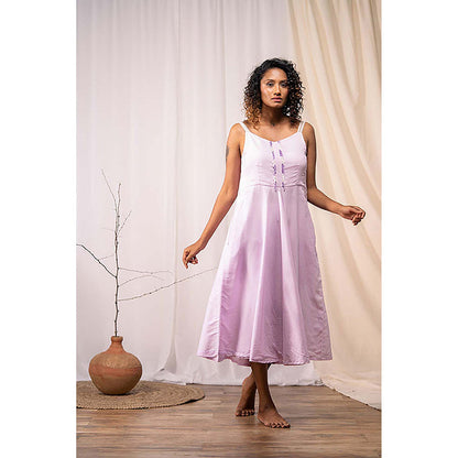 Taraasi Budding Beauty' Lavendar Mulmul Cotton Dress