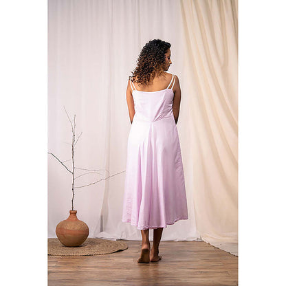 Taraasi Budding Beauty' Lavendar Mulmul Cotton Dress