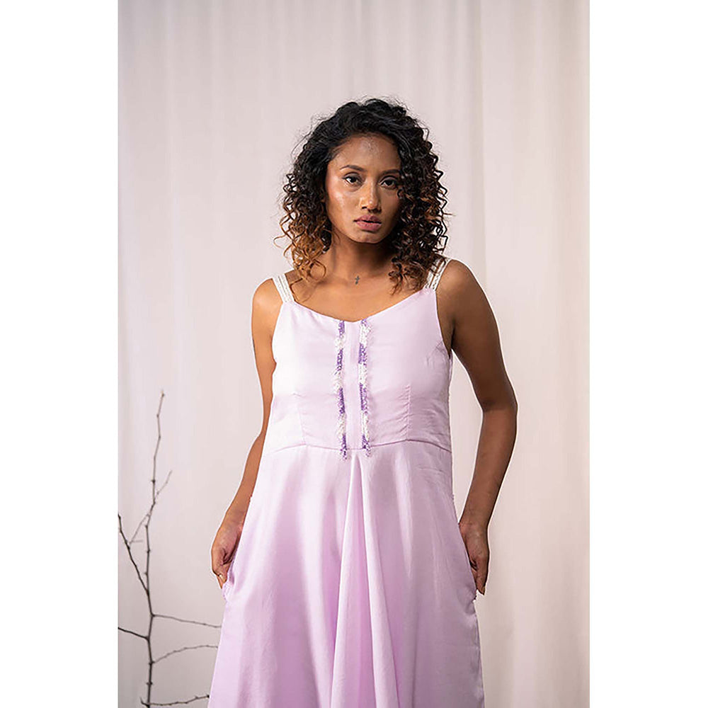 Taraasi Budding Beauty' Lavendar Mulmul Cotton Dress