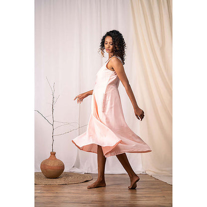 Taraasi Budding Beauty' Blush Pink Mulmul Cotton Dress
