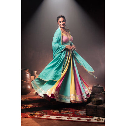 Taraasi Cyan Mulmul Cotton Crinkled Dupatta