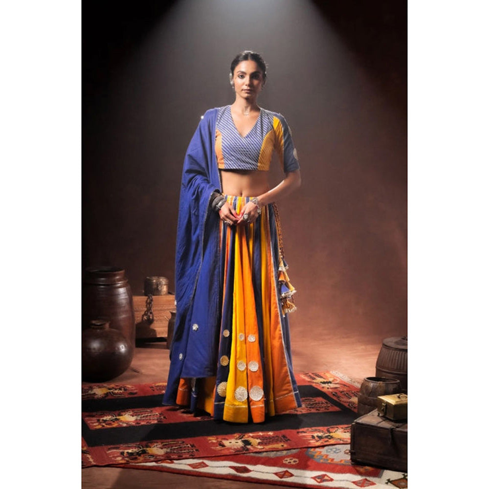 Taraasi Blue Mulmul Cotton Dupatta