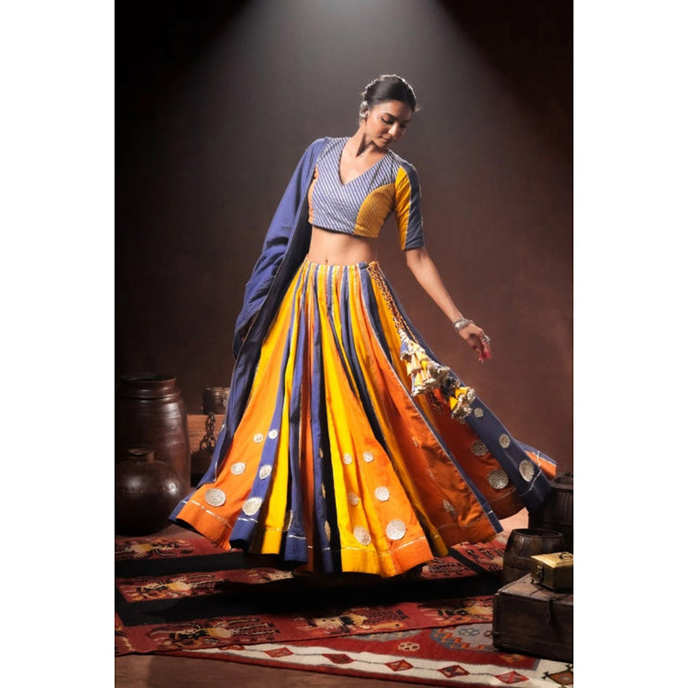 Taraasi Blue Mulmul Cotton Dupatta