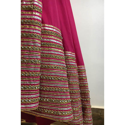Taraasi Sitara Rani Pink Mulmul Cotton Kalidar Ghaghara Skirt