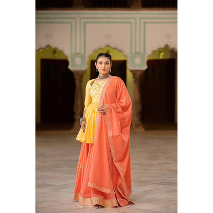 Taraasi MANTASHA' Sunshine Yellow Mulmul Cotton Kurta