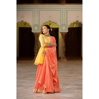 Taraasi MANTASHA' Sunshine Yellow Mulmul Cotton Kurta