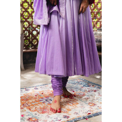 Taraasi Ishqiya' Lavender Mulmul Cotton Anarkali