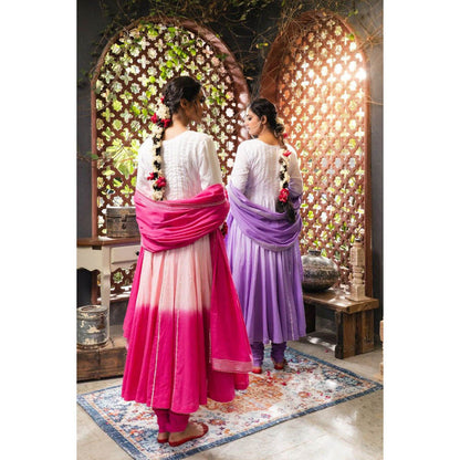 Taraasi Ishqiya' Lavender Mulmul Cotton Anarkali