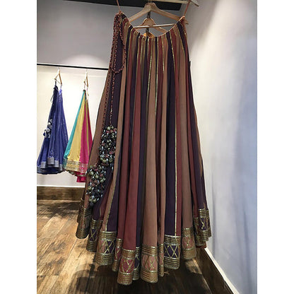 Taraasi Multi-Color Maati Mulmul Cotton Kalidar Ghaghara Skirt