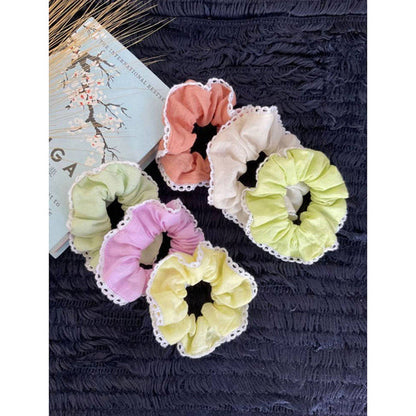 Taraasi Zero Waste Mulmul Scrunchies (Pack of 9)
