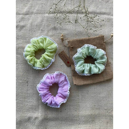 Taraasi Zero Waste Mulmul Scrunchies (Pack of 3)