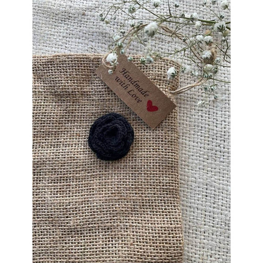 Taraasi Handmade Crochet Black Hair Clip