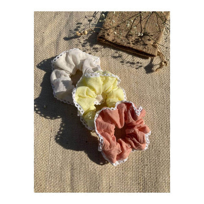 Taraasi Zero Waste Mulmul Scrunchies (Pack of 3)