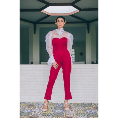 Tarini Vij Cinder & Dove Red Jumpsuit (Set of 2)