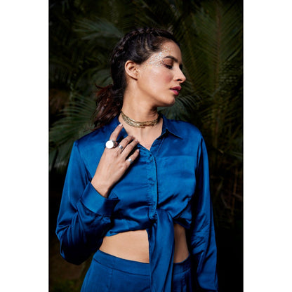 Tarini Vij Blue Claire Co-Ord (Set of 2)