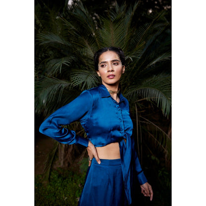 Tarini Vij Blue Claire Co-Ord (Set of 2)