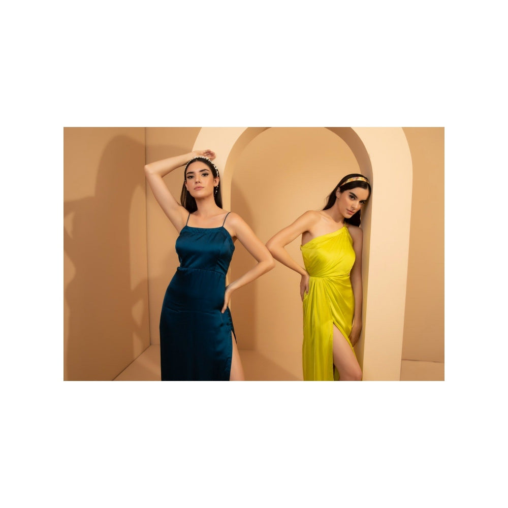 Tarini Vij Hillary Green Maxi Dress