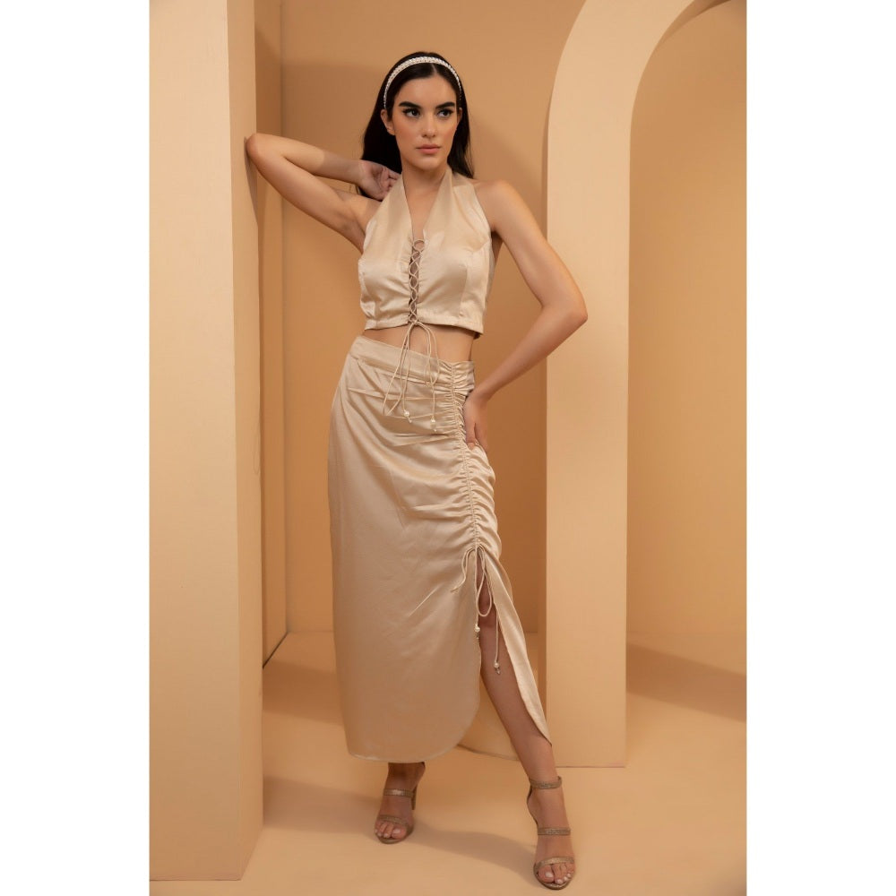 Tarini Vij Beige Paris Co-Ord (Set of 2)