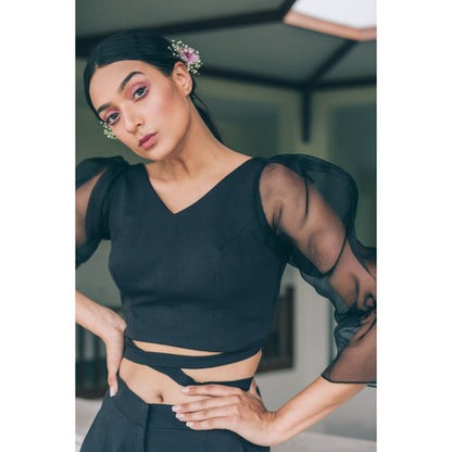 Tarini Vij Navy Blue Sauron Co-Ord (Set of 2)