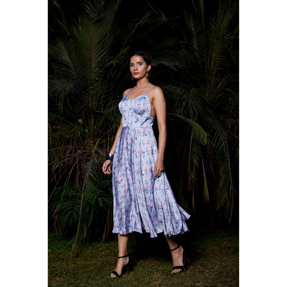 Tarini Vij Tiffany Blue Midi Dress