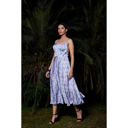 Tarini Vij Tiffany Blue Midi Dress