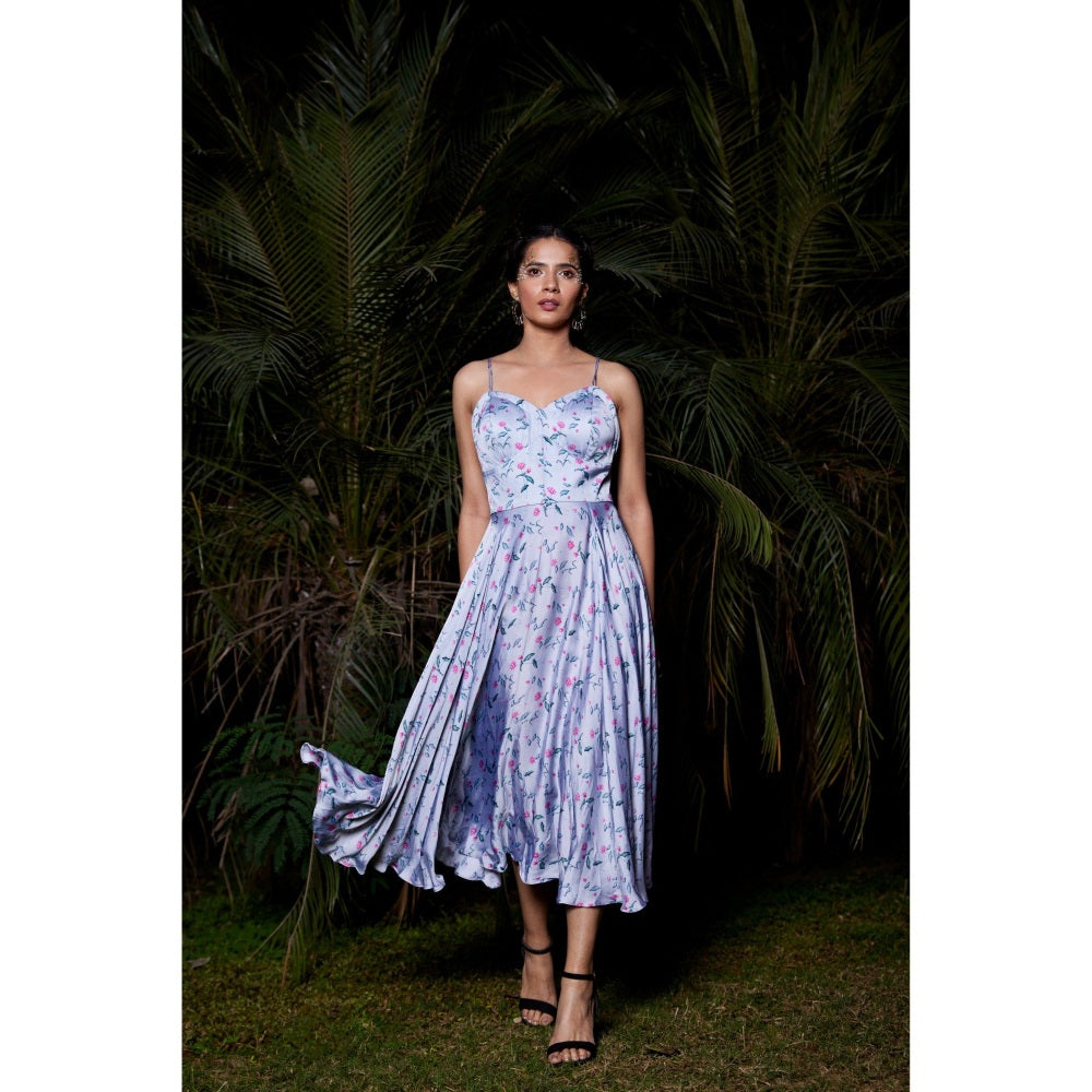 Tarini Vij Tiffany Blue Midi Dress
